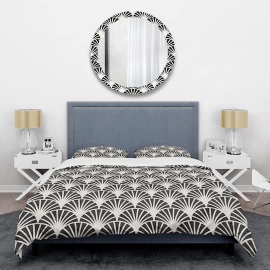 Designart 'Retro Art Deco Waves I' Mid-Century Duvet Cover Set